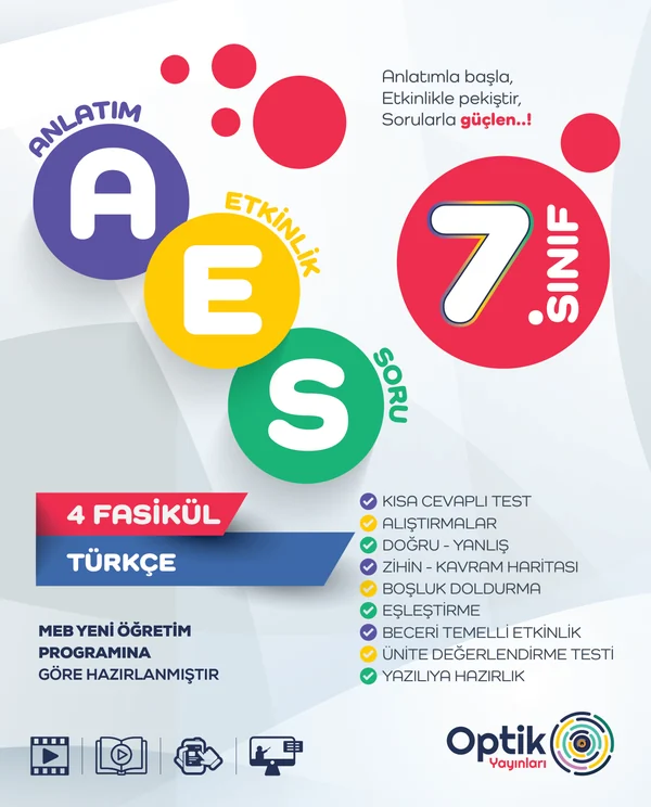 7. Sınıf Türkçe AES (Anlatım · Etkinlik · Soru) kapağı