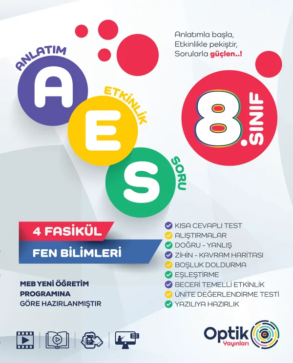 8. Sınıf Fen Bilimleri AES (Anlatım · Etkinlik · Soru)